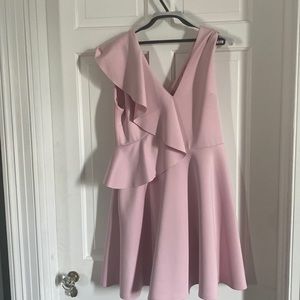 Ted Baker light pink sleeveless dress.  Rufflle on right side.  Pockets!!